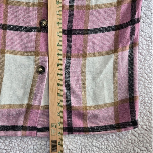 Womens‎ 4 Shacket Shirt Jacket Mini Skirt 2pc Outfit Preppy Pink Plaid Angelcore - Picture 5 of 11